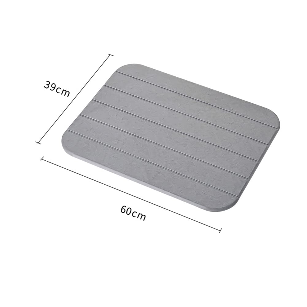 Tapis de bain en pierre de diatomée - Séchage rapide - Antidérapant - Pour cuisine et salle de bain - Sûr et respectueux de l'environnement