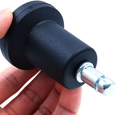 WANGCL Pack of 5 Glide Castors for Office Chair Wheel Replacement, 11mm x 22mm Stem, 50mm Diameter (Black)
