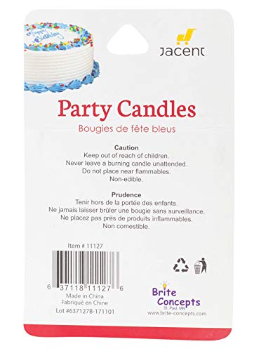 Jacent Classic Striped Spiral Birthday Candles Party Supplies, 24 Count Per Pack, 1-Pack Blue - Thumbnail 3