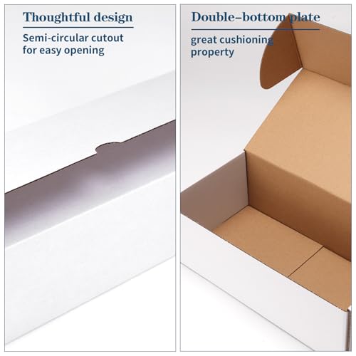 Image of ZBEIVAN 12x6x4 White Shipping Boxes Set of 25, Corrugated Cardboard Mailer Boxes for Packaging Small Business Mailing Gifts