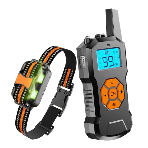 Homcolorful Dog Shock Collar with Remote Control,Dog Training Collar,2600Ft Dog Bark Collar,E Collar for Dogs Training with 4 Training Modes,Shock Collar for Dogs Waterproof,Fit for 8-120lbs