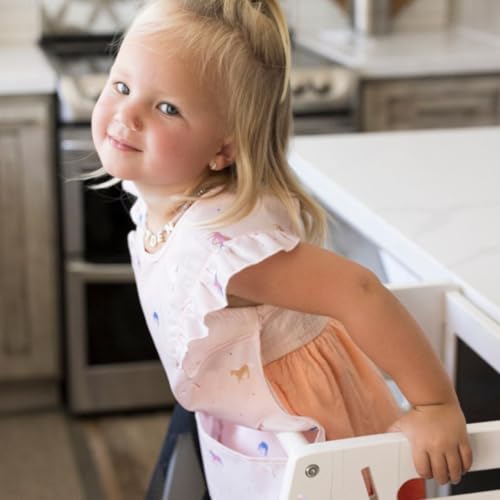 Image of Tiny Twinkle Mess Proof Baby Bib for Girls | Waterproof Toddler Bib for Eating | Baby Apron for Feeding | Machine Washable | Perfect Shower Gift (Unicorn Confetti, 6-24M)