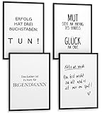 Papierschmiede® Premium Spruchposter Set 4er 30x40 cm, 