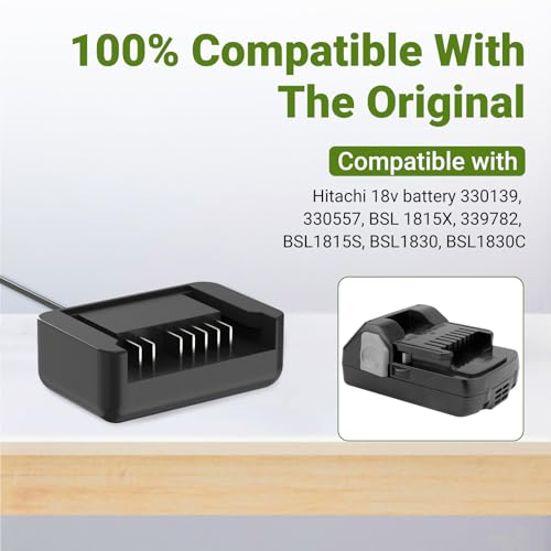 Image of 3.0Ah Battery Charger for Hitachi 18V Battery BSL1815X BSL1815S BSL1830 BSL1830C 330139 330557 339782 Replacement Battery and Charger Included