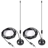 2pcs Universal Car Stereo Antenna - FM AM Radio Antenna with Magnetic Base for Vehicle, Truck, SUV, RV, Marine, Boat, Stereo Audio Radio Head Unit