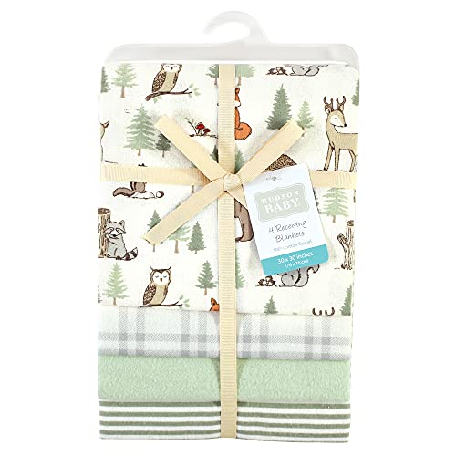 Image of Hudson Baby Unisex Baby Cotton Flannel Receiving Blankets, Forest Animals, One Size