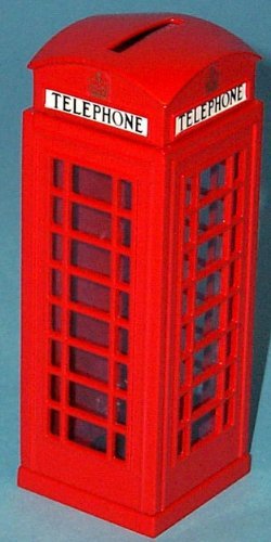 Telephone Box Die Cast Metal Money Bank