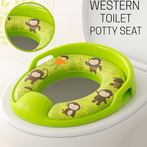 Image of Nabhya Soft Cushion Baby Western Potty Seat Toilet Trainer with Handle and Back Support (Random Colour)