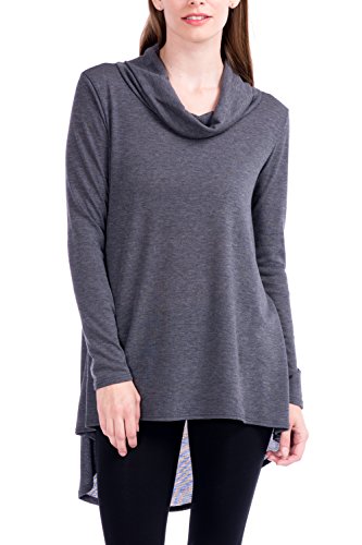 Modern Kiwi® Carrie Turtleneck High Low Sweater Knit Tunic Top (S-3X)