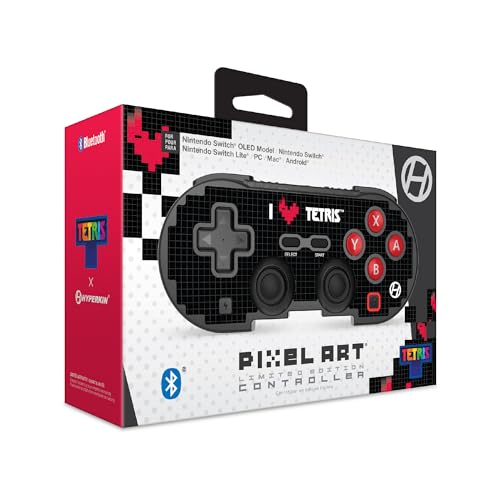 Image of Hyperkin - Limited Edition Pixel Art Bluetooth Controller for Nintendo Switch 2 /Switch /OLED /PC /Mac /Android /iOS, Official Tetris Edition (Heart Drop)