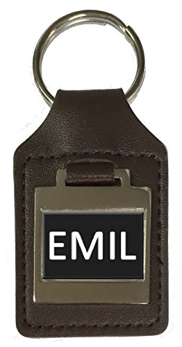 Porte-clés en cuir personnalisé Emil cadeau d'anniversaire unique avec prénom gravé