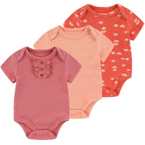 Image of Ruliby Baby Bodysuit Boy Girl Clothes Soft Newborn Infant Outfit Short Sleeve Romper