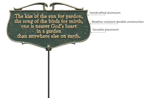 Whitehallproductsthekissofthesungardenpoemsigngreengoldaluminum Urban Country Home Decor Whitehall products the kiss of the sun garden poem sign greengold aluminum urban country home decor