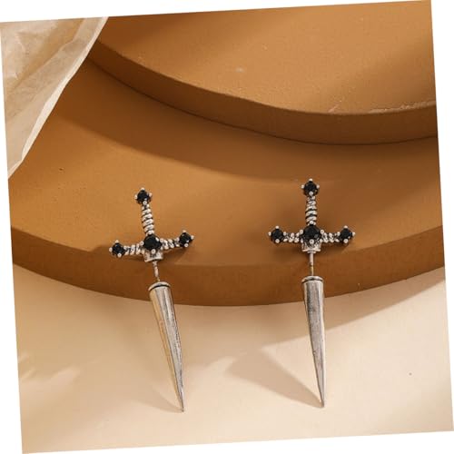 Boucles d'oreilles épée Gatuida en alliage argenté pour style rétro