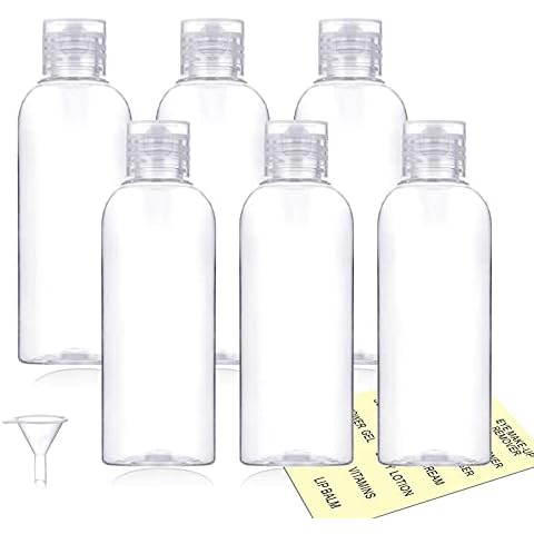 YICTEK Plastic Travel Bottles for Toiletries TSA Approved,100ml/3.4oz Empty Small Squeeze Travel Size Bottle Containers with Flip Cap(6 Pack) Cover
