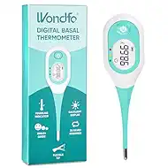 Wondfo Basal Body Thermometer for Ovulation – BBT Thermometer with Face Indicator, 60s Fast Reading, 30 Memory Recall, High Precision Fertility Thermometer, Waterproof
