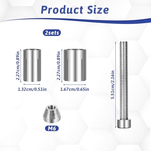 Image of 2 Pack Motorcycle Bar Ends Mounting Screw Set Universal 13mm-24mm Handlebar Expansion Screws for 7 /8'' Handle Bar Grip End Caps Silder Handle Bars Plug Side Mirror Electric Dirt Bike Scooter Silver