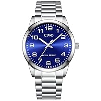 CIVO Uhr Silber Armbanduhr Herren: Quarz Analog Leicht Lesbare Casual Herrenuhr - Edelstahl Wasserdicht Uhren Herren