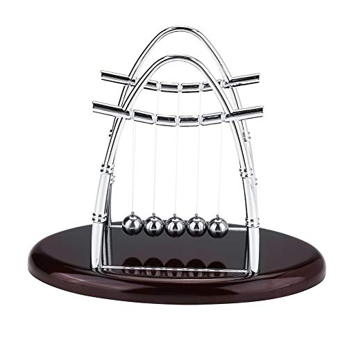 Balancín de Newton Cradle Balance Bolas de Acero Física Ciencia Puzzle Escritorio Fun Gadgets Péndulo Adornos de Juguete con Base de Madera Socialme-EU