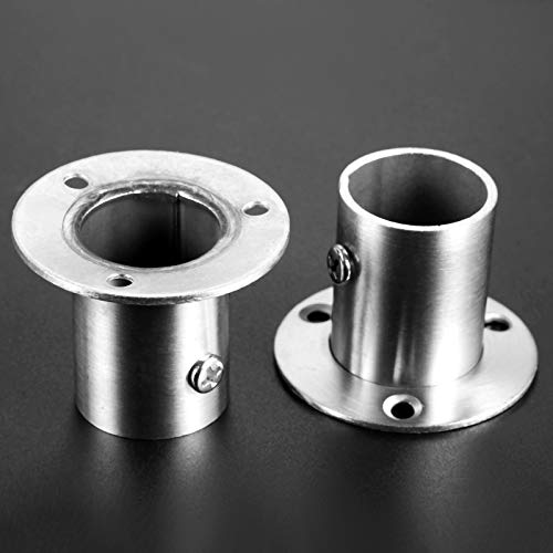 Hicello 2 Stück Flansche aus Edelstahl Rohrhalterung Rohrflansch Rohrflansch 25mm für Kleiderschrank, Rohrleitung, Stütze und Halterung, Verbindung zwischen Rohren, Kleiderstangehalter