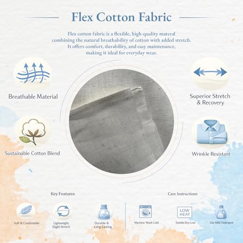 Image of Premium Cotton Flex Fabric for Sewing & Dressmaking | Soft, Breathable, Durable Material | Ideal for Kurtis, Shirts, Dresses, Home Decor & Crafts (White, 1 Meter)