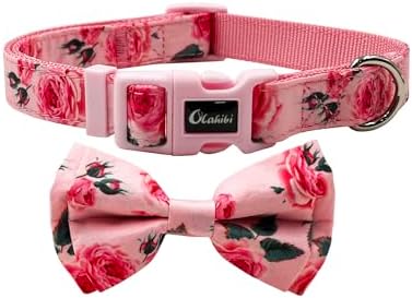 Olahibi Purple Daisy Pattern Dog Collar, Polyester Material, with Soft and Comfortable Neoprene Padding,for Medium Dogs(M,Purple Daisy)
