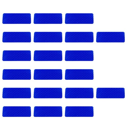 Image of 20PCS Car Safety Reflective Stickers, Waterproof Warning Reflective Tape, Night Visibility Reflective Strips for Trailers, Motorcycles, Bicycles, Cars, Helmets, 3.14 x 1.14 Inch (Blue)