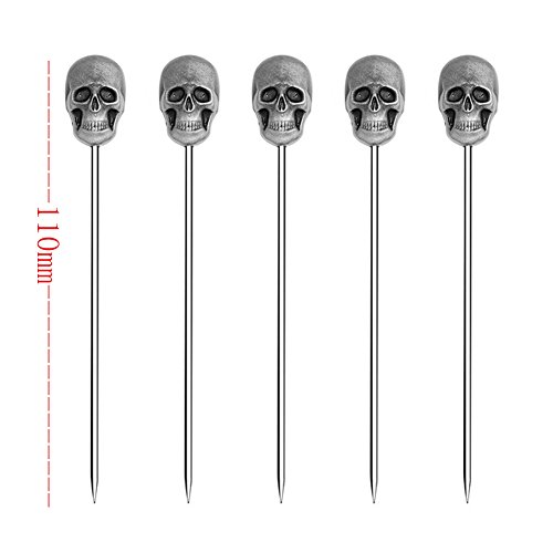 Rforply Creative Cocktail Decoration Fruit Stick Cocktail Or Martini Pick Pack Of 5 (Skull Shape) #TOP5