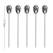 Cocktail Picks Stick, Cocktail Toothpicks Stainless Steel Martini Olive Picks for Bar Barbecue Fruit, Bloody Mary Drink Sticks (5pcs,Ancient Silver Skull)