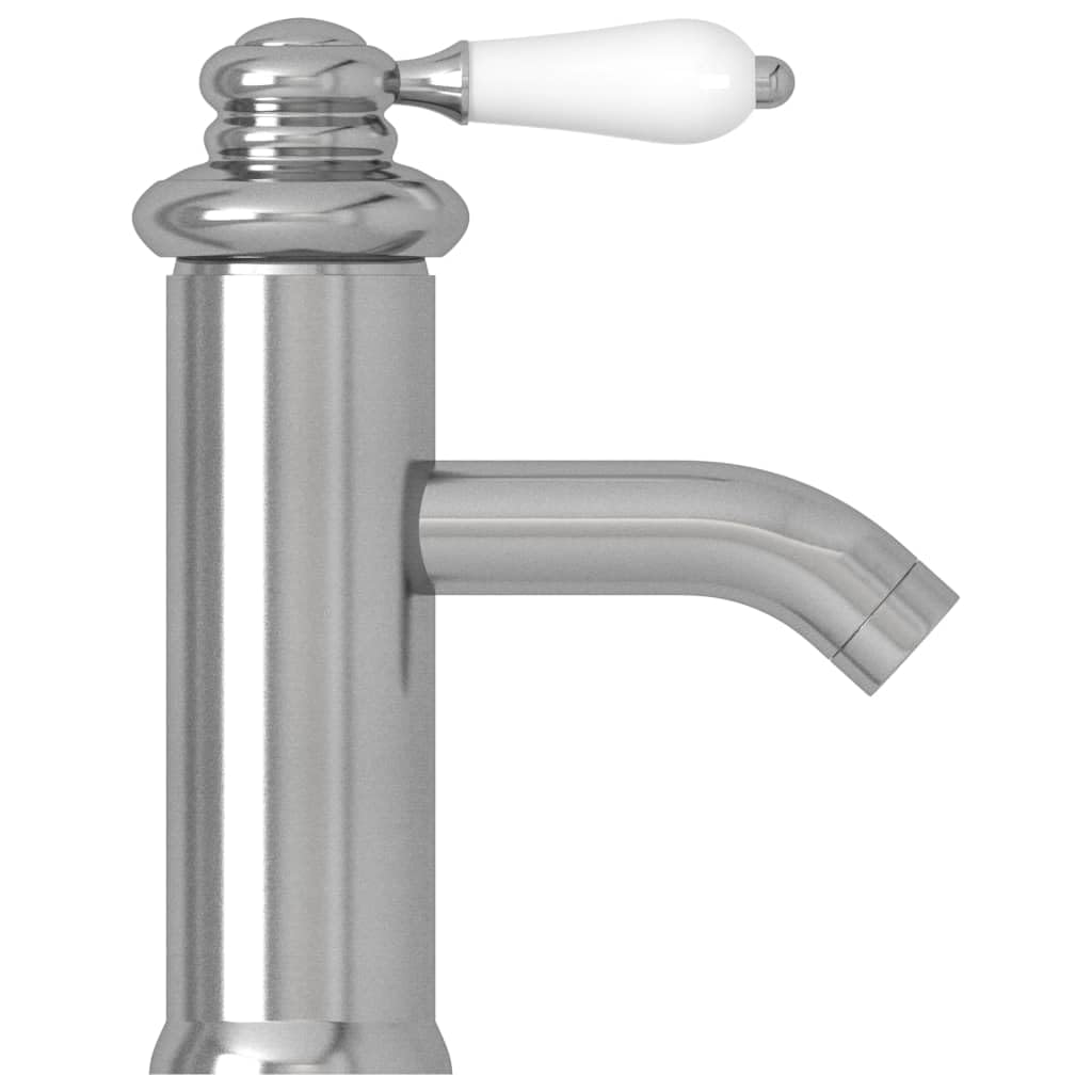 vidaXL Grifo para lavabo de baño plateado 130x180 mm