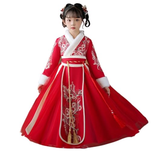 Autumn and Winter Chinese Traditional New Year Dress Chinese Hanfu Dress for Girls