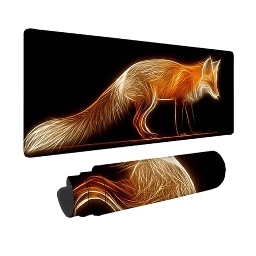 Tapis Souris Renard Jaune 150x80cm aux Finitions Précises et Bords Cousus de 3MM