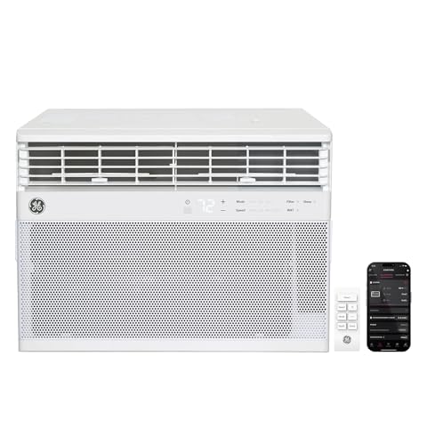 GE 14,000 BTU Smart Window Air Conditioner, Powerful Cooling for Large & Open Spaces up to 700 sq ft, Energy Efficient, Wi‑Fi, Alexa/Google, Quick Install Kit, White by GE - Used condition - US$266.07