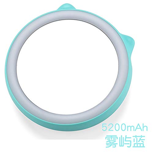 Makeup Mirror Led Small Mirror Fill Light Charging Treasure Valentine's Day Gift Creative Gift Creative Birthday Gift Blue 5200Mah