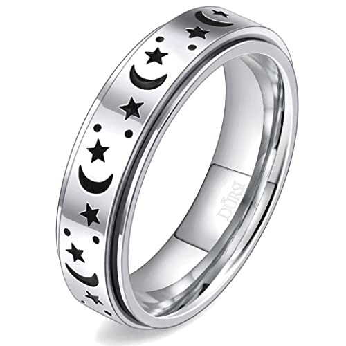 Anillo para ansiedad contra el estrés diario de acero inoxidable talla 12 unisex