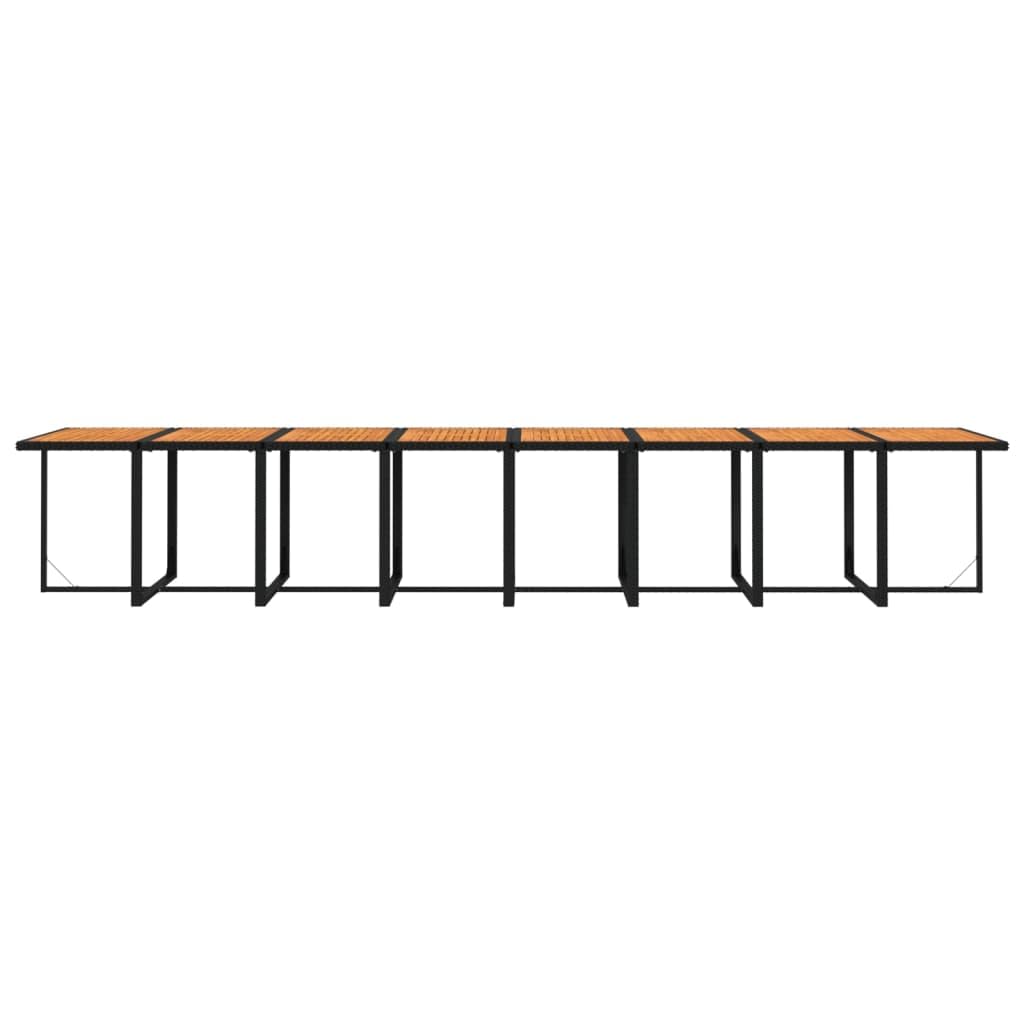 Juego de muebles de jardín con cojines de polirratán, color negro, 21 piezas