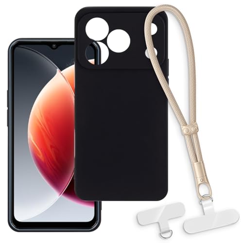 OAGELIM 2-in-1�ی�P�[�X�ƃ��X�g�X�g���b�v Blackview Wave 7C �Ƃ̌݊������� ���O���\�ȃ��j���[�h�t���d�b�J�o�[�A����~�ߕ����h�~�O���b�v�n���h�� (�u���b�N + �S�[���h)