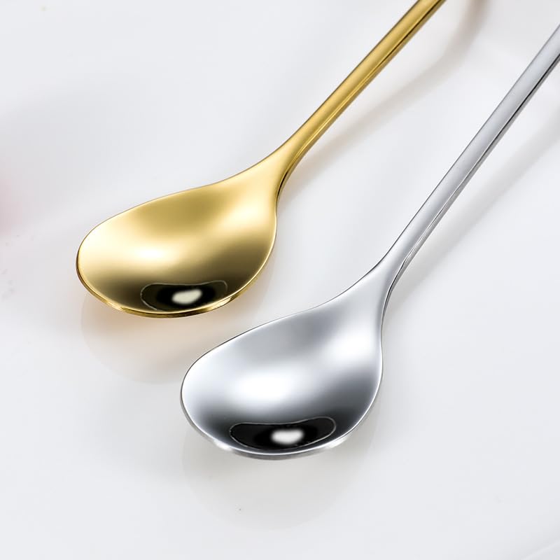 6 stuks gouden koffielepels, roestvrijstalen theelepels, 13,5 cm