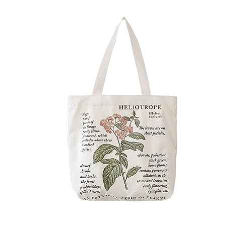 Canvas handbag Women's beautiful flower one shoulder handbag Large capacity shopping bag