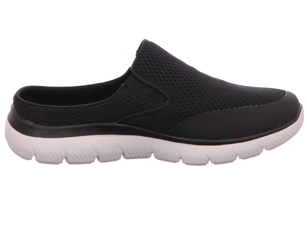 Skechers Zapatillas Vindicator para hombre, negro/blanco, talla 42 | Casual, espuma viscoelástica, lavable a máquina, sin cordones, malla ligera