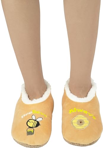 Image of BenSorts Fuzzy Slipper Socks for Women Funny House Slippers with Grips | Warm Cozy Cute Socks Non Slip Gifts Thick Stocking Stuffers Christmas