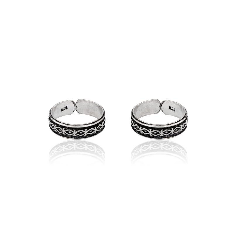 Buy 925 Silver Turkish Oxidized Toe Ring Online | Gift for Every Occassion | With Certificate of Authenticity and 925 Stamp | 6 Month Warranty-image-29