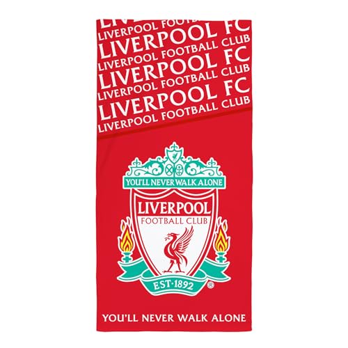 Character World Liverpool Official Towel | Super Soft Feel, Badge Football Club Design | Perfect for Home, Bath, Beach & Swimming Pool | One Size 75cm x 150cm | 100% Cotton