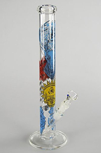 J & J Geschenk Set Edel Bong Blue Deer All Inclusive Blubber incl. Grinder Siebe Chillum Kopf Crazy Twister – Bild 4