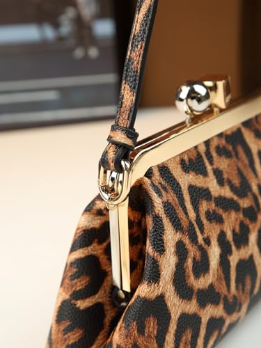 Image of Rejolly Women Vintage Kiss Lock Top Handle Handbag Evening Purse Crossbody Shoulder Bag with Chain Strap