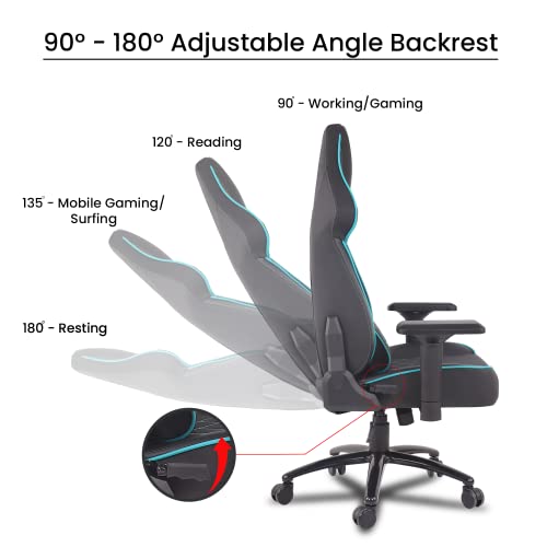 Green Soul� Glance Series Multi-Functional Chair (GS-350) (Black & Blue) (Size - Large) - Image 6