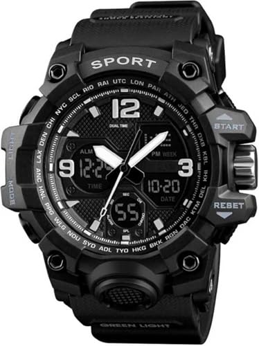Black Analog Digital Sports Watch for Men - Image 5