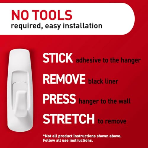 Image of Command 5 lb Large Utility Hooks,7 Hooks and 12 Strips,Damage-Free Hanging Wall Hook with Adhesive Strips,No Tools Required,Great for Home Kitchen Office Organization,(Pack of 2)