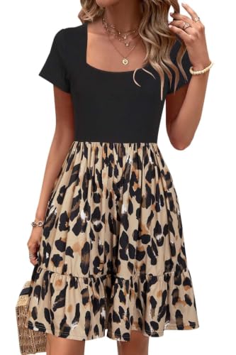 Newshows Sommerkleid Damen Knielang Strandkleid Sommer Outfits Kleid Elegant Kurz