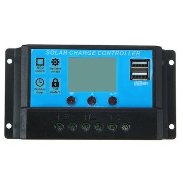 Ubersweet 10A Solar Charge Output Controller 12V/24V Lcd Display Panel Charger Usb Controller